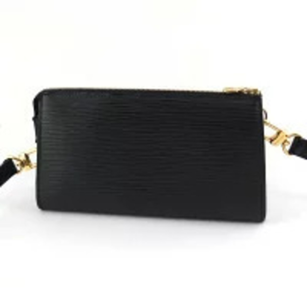 Louis Vuitton Shoulder Accessoires Bag Pochette Black Epi Leather Noir Black